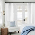 60 Inch Width Curtains 92 Inch White Linen Curtains Pinch Pleated | Linen Blend by Twodrapes