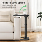Kitstorack TV Tray Table, Adjustable Height & Rounded Metal Corners, Snack Table - Image 6