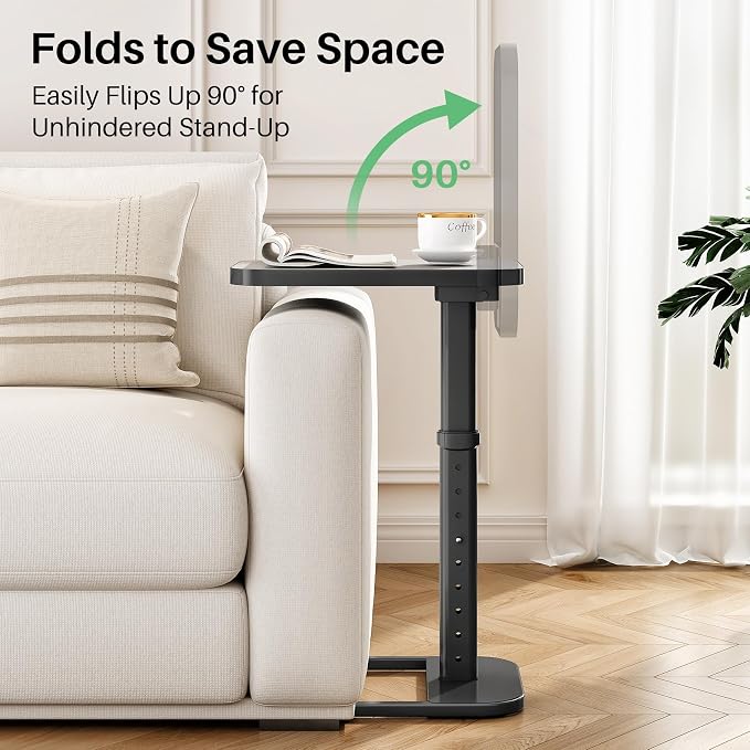 Kitstorack TV Tray Table, Adjustable Height & Rounded Metal Corners, Snack Table - Image 6