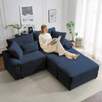 SUNWAVE 74" W Double Chaise Lounge Chair Indoor, Oversized Loveseat - Image 6