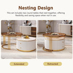 Merax 2-Piece Round Nesting Coffee Table Set - Image 4