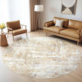 LOONGRUG Round Rug 6x6 Washable Neutral Modern Abstract Circle Area Rugs | Soft by LOONGRUG