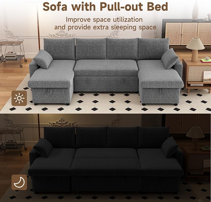 Sofa Bed, Apartment and Sunroom, Dark Gray - Image 3