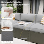 Aoxun Patio Furniture Set with Umbrella, 8 Piece Outdoor Sectional Sofas - Image 4