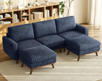 Vesgantti 97" Modular Sectional Sofa Dark Blue, U-Shaped Couch by Vesgantti