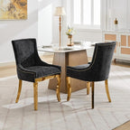 Upholstered Dining Chairs Set of 2, Modern Fabric Side Chairs - Image 2