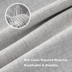 MIULEE 100% Blackout Linen Curtains 42 x 84 Inch Greyish White 2 Panels | - Image 3