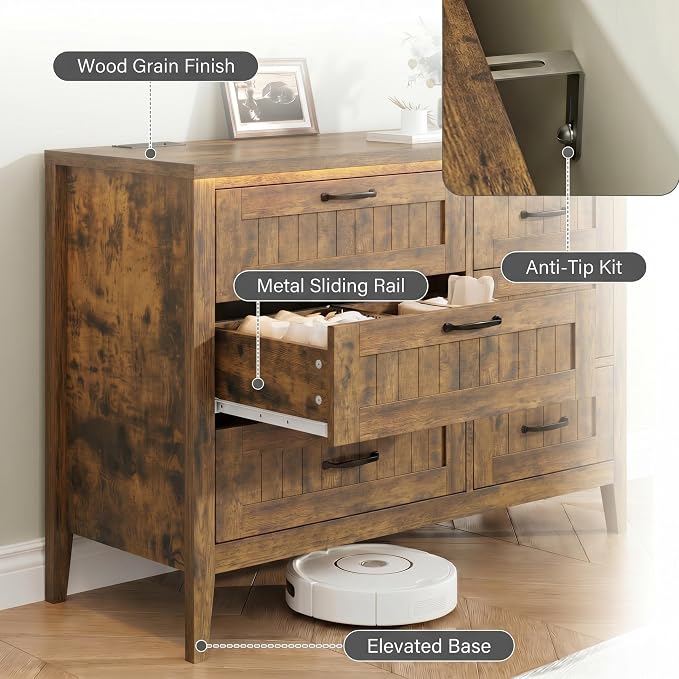 GarveeLife 6 Drawer Dresser - Image 4