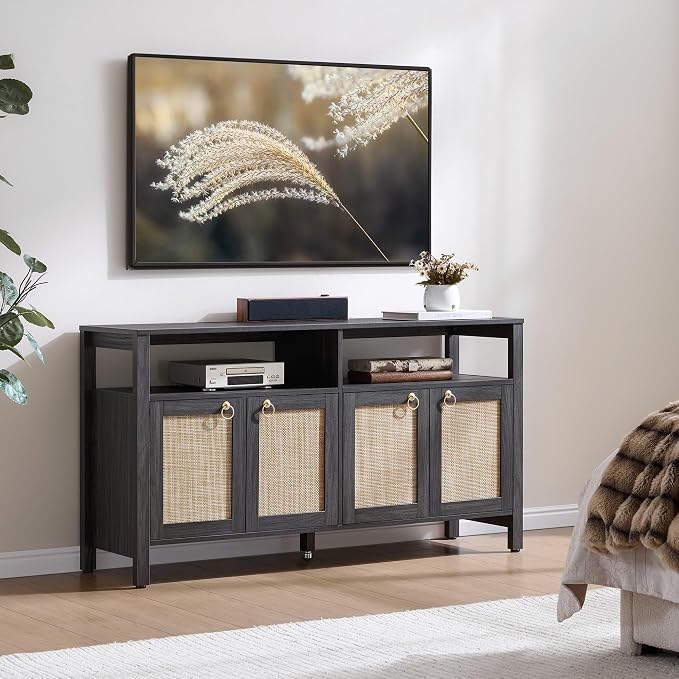 SICOTAS Rattan TV Stand for Television up to 120 Inch - Image 7