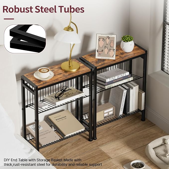 Narrow Side Table for Small Space, 3-Tier End Table - Image 5
