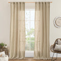 Linen Blended Curtains for Bedroom Living Room, 38 x 84 Inch | Faux Linen by LAMIT