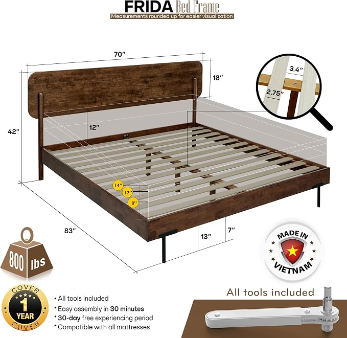 Acacia Frida Queen Size Bed Frame - Image 2