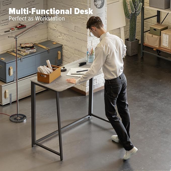 WOHOMO Folding Desk, Small Writing Desk 39.4", Space-Saving Foldable Laptop - Image 6