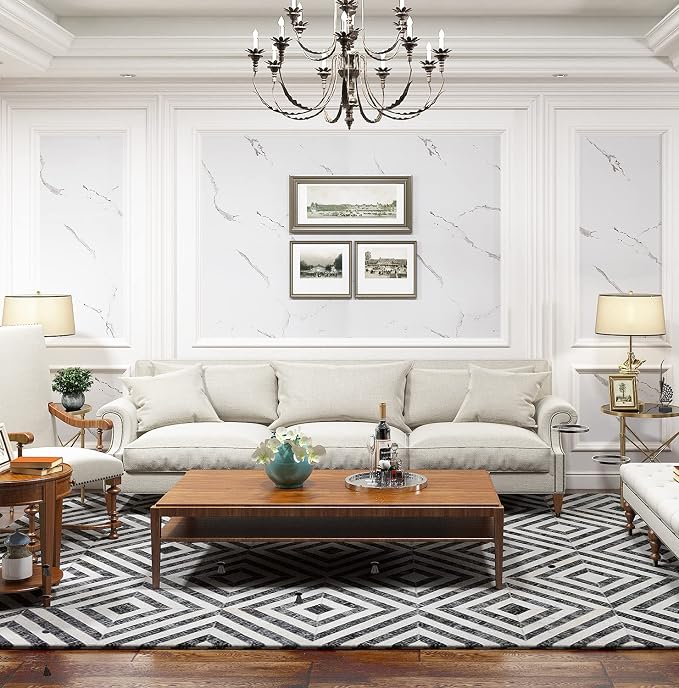 FunStick 24"x394" Thick White Marble Contact Paper Peel and Stick Countertop - Image 6