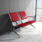Kinfant 2-Seat PU Leather Waiting Room Bench – Red Reception Chair - Image 7