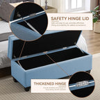 WUTUTUEE 51" Fabric Storage Ottoman Bench, Upholstered Rectangle End of Bed - Image 3