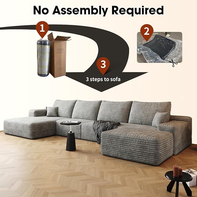 AUGOP 136" Sectional Couches for Living Room Modern Modular Sofa - Image 5