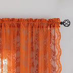 YJ YANJUN Lace Curtains 80 Inches Long, Burnt Orange Sheer Curtain Panels | - Image 3