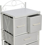 Household Essentials Scandinavian White Iron & Wood Four-Drawer Chest - Image 6