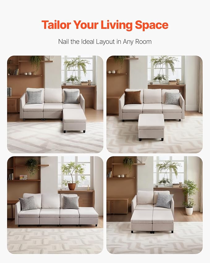 VEVOR Modular Sectional Sofa, 3-Seater Modular Sofa - Image 7