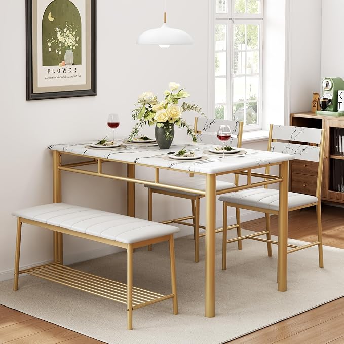 IRONCK Dining Table Set for 4, Kitchen Table - Image 4