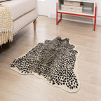 Leopard Print Rug, Faux Cowhide Cheetah Skin Rug Animal Printed Area Rug Carpet - Image 2