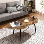Small Coffee Table Cloud Shape Coffee Table Industrial Wooden Irregular Center - Image 2