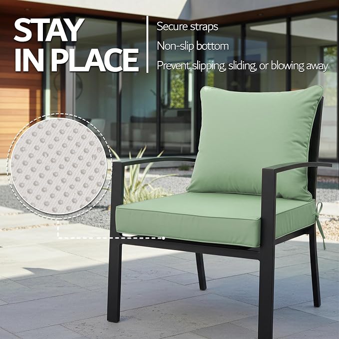 24x24 Inch Outdoor Chair Cushions Set of 4, Patio Furniture Cushions - Image 5