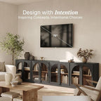 BELLEZE 2 Tier Bookshelf with Arched Glass Door - Image 4