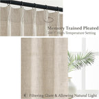 PleatedDrapes Natural Linen Viral 105 Inch Curtains - Image 3