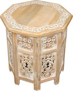 Side Tables– Hand Carved Vintage Boho Folding End Tables - Image 9