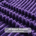 NEWCOSPLAY Fleece Ribbed Cozy King Blanket - Image 5