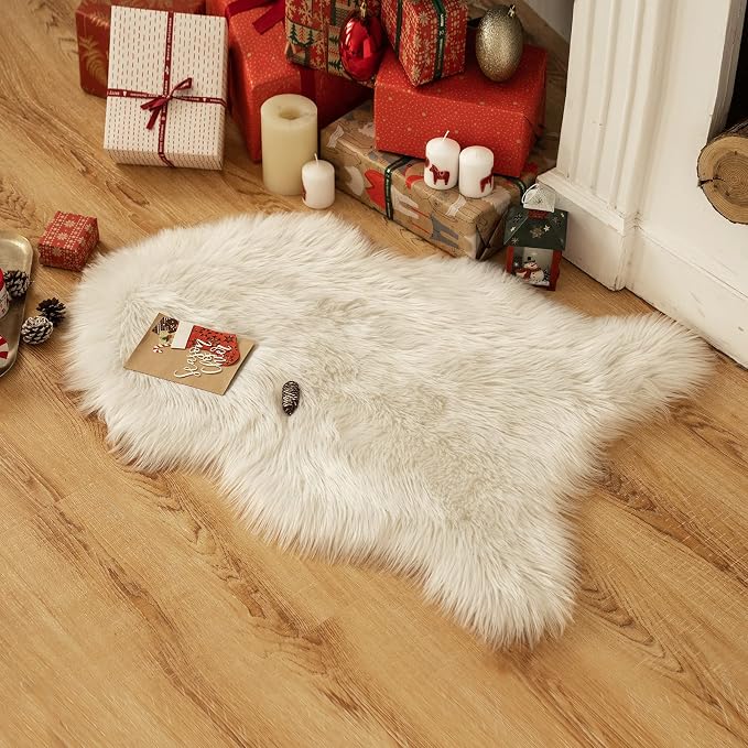 MIULEE Fluffy Area Rug 2x3 ft Faux Fur Sheepskin Rug - Image 6