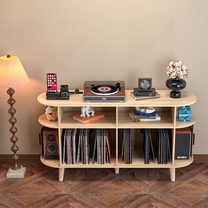 LUVIOHOME Large Round Record Player Stand - Image 4