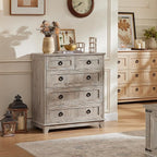 Joaxswe Farmhouse 5 Drawer Dresser - Image 7