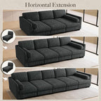 Belffin Plush Corduory Sectional Sleeper Sofa - Image 8