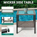 YITAHOME Outdoor Swivel Chair 3 Pieces, Wicker Patio Furniture, Porch Furniture - Image 5