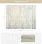 Washable Rugs 8x10 Area Rug for Living Room, Dining Room-Beige Green | Ultra - Image 2