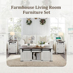 IFGET Farmhouse Furniture Set of 3, Includes 48" Lift Top Coffee Table - Image 6