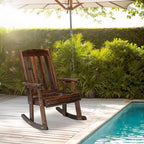 VINGLI Outdoor Rocking Chair, Heavy Duty 600 LBS Wooden Rocking Bench - Image 2