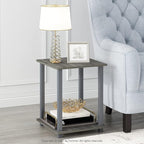 Furinno SIMPLISTIC Side Table Set of 2, 2-Tier Square Modern End Table - Image 2