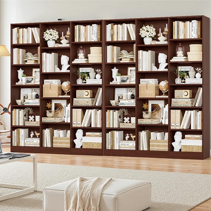 FACBOTALL Triple Wide Bookshelf, 6 Tier Large Bookshelf, Bookcase - Image 5