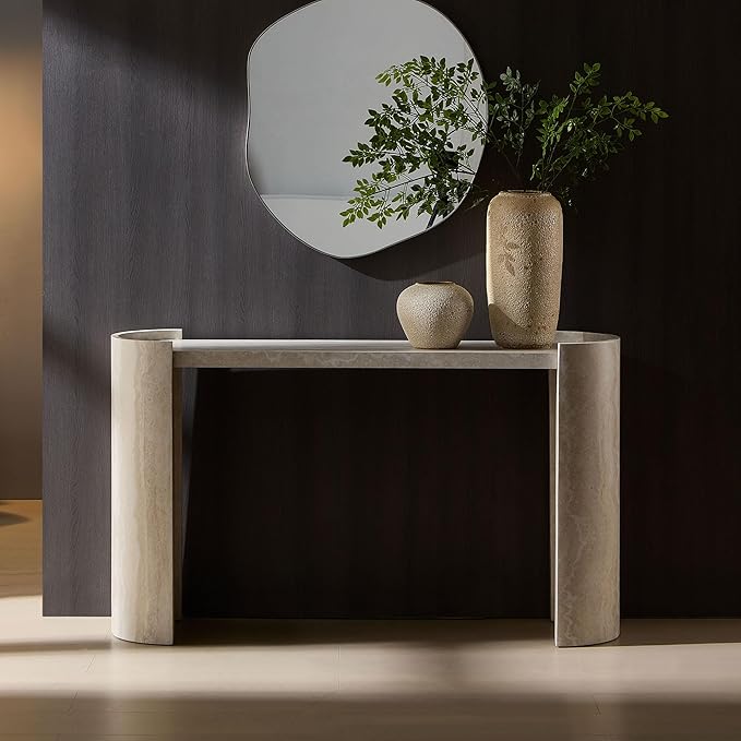 53.15" Faux Marble Pattern Entryway Table by HanStrong