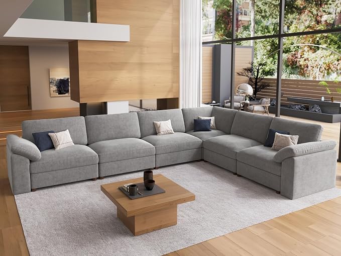 EASE MOOSE Oversized L Shape Sectional Couch, Extra Large Deep seat Gray - Image 3