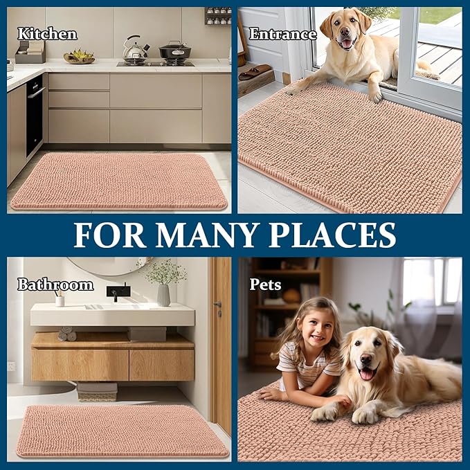 OLANLY Dog Door Mat for Muddy Paws 59x20, Super Absorbent Chenille Mud Mat | - Image 8