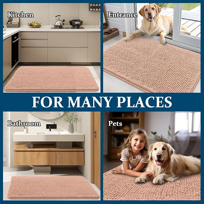 OLANLY Dog Door Mat for Muddy Paws 44x24, Super Absorbent Chenille Mud Mat | - Image 8