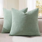 MIULEE Greyish Green Chenille Couch Throw Pillow Covers, 18x18 | Set of 2 by MIULEE