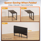 Huuger Folding Desk for Small Spaces, 39.3 Inch Foldable Computer Table - Image 7