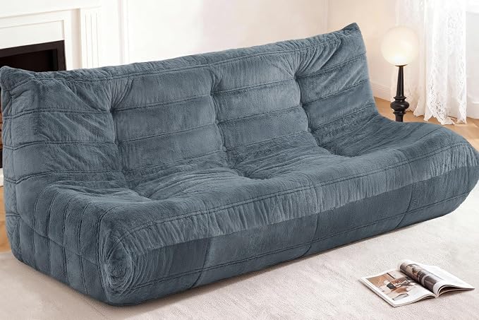 Bean Bag 3-Seater Chair Big Sofa Beanbag Chair by Cansunna