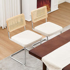 Zesthouse Natural Rattan Dining Chairs Set of 2, Mid Century Modern Dining - Image 9